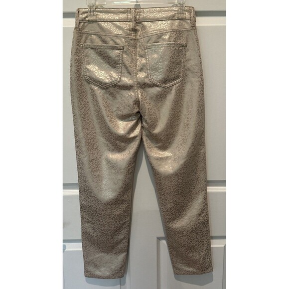 Women’s Time And Tru Metallic Gold Stretch Dress Pant - Size 6 - Picture 7 of 8